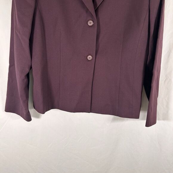 Pendleton Wool Blend Jacket Women's 14 Solid Burgundy 2 Button Front - Picture 3 of 8